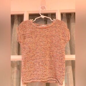 Splendid 6X crochet knit sweater short sleeve for spring layers or winter cute!